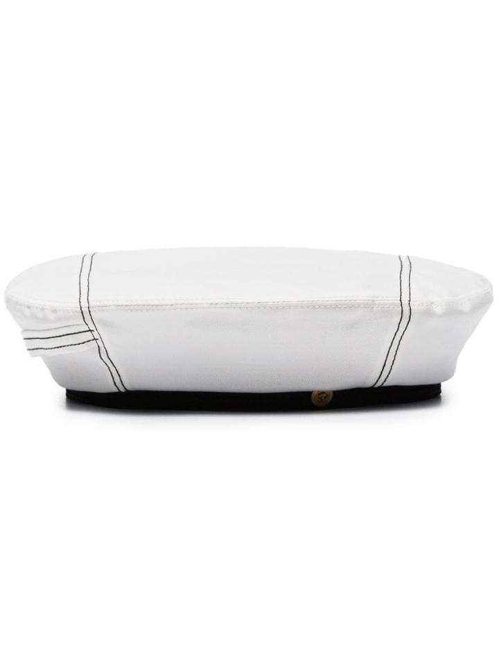 Versace White Logo Cotton Beret