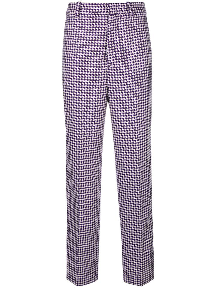 Erika Cavallini Houndstooth Print Trousers - Pink & Purple