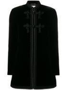 Saint Laurent Embroidered Long Jacket - Black