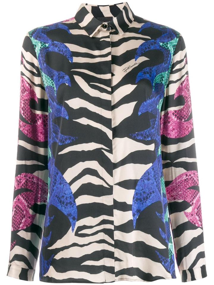 Just Cavalli Zebra Print Shirt - Black