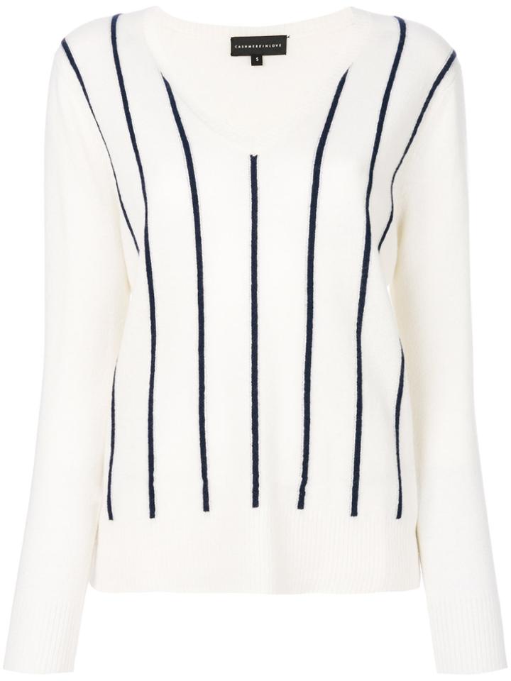 Cashmere In Love Sanem Striped Jumper - White