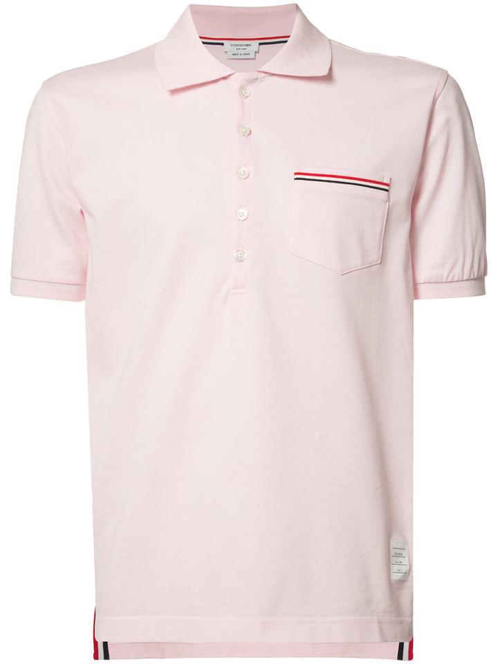 Thom Browne Chest Pocket Polo Shirt, Men's, Size: 3, Pink/purple, Cotton