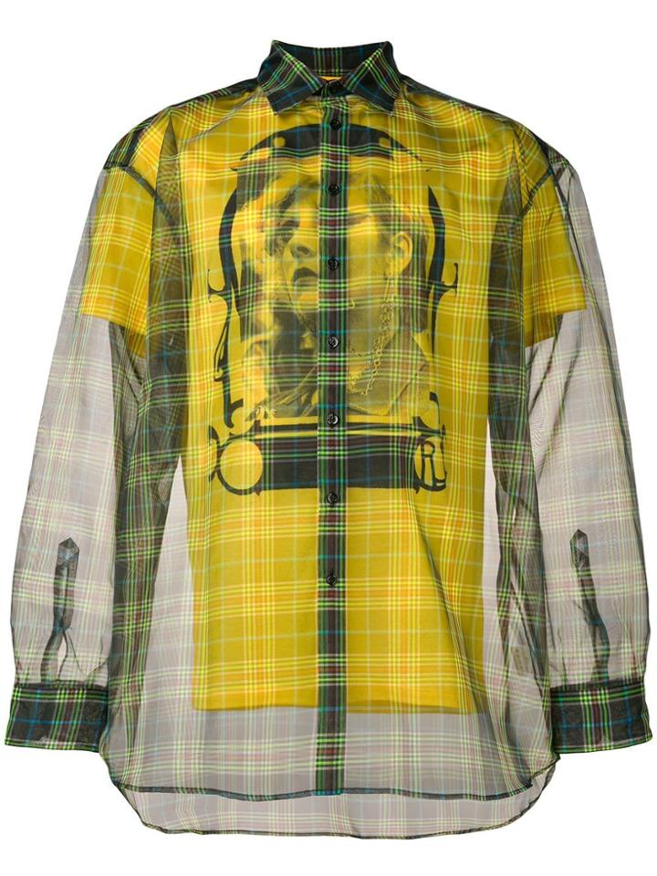 Raf Simons Checked Transparent Shirt - Black