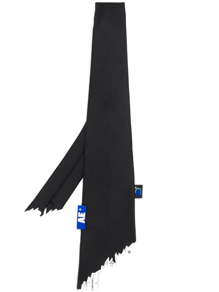 Ader Error Asymmetric Silk Tie - Black