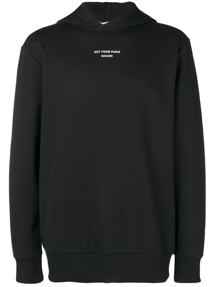 Drôle De Monsieur Slogan Hoodie - Black