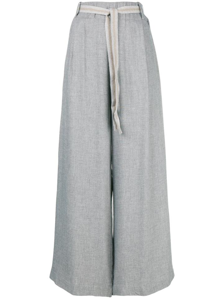 Phisique Du Role Twill Wide Leg Trousers - Grey