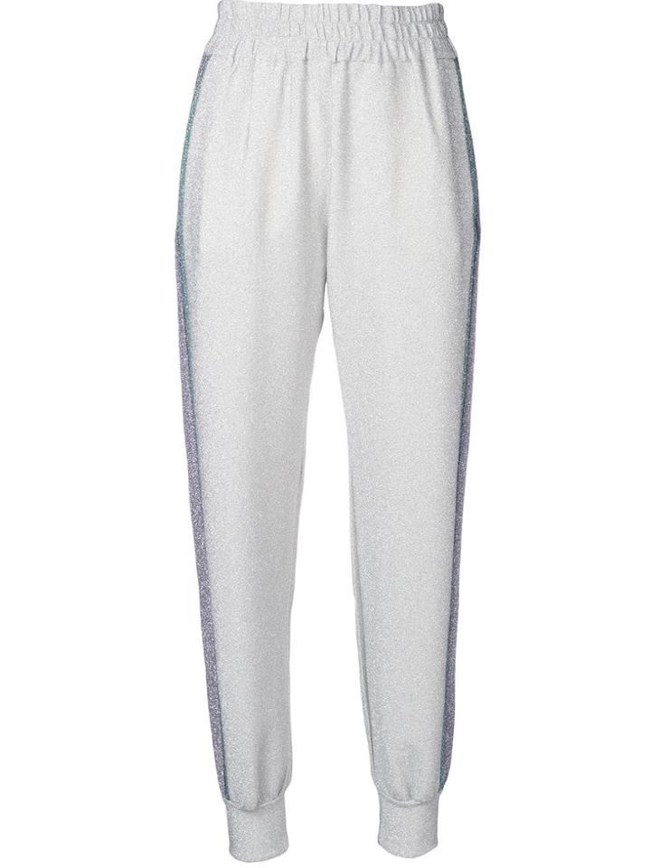 Blugirl Glitter Stripe Track Pants - Silver