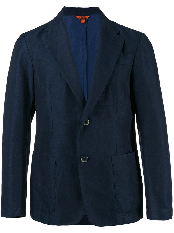 Barena - Two Button Blazer - Men - Cotton/linen/flax - 52, Blue, Cotton/linen/flax