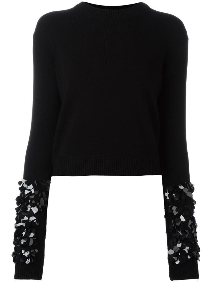 Mcq Alexander Mcqueen Embellished Sleeve Jumper - Black