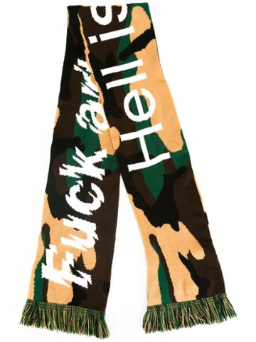 F.a.m.t. Hell Is Real Scarf, Adult Unisex, Green, Acrylic