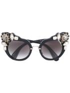Miu Miu Eyewear Cat Eye Sunglasses - Black