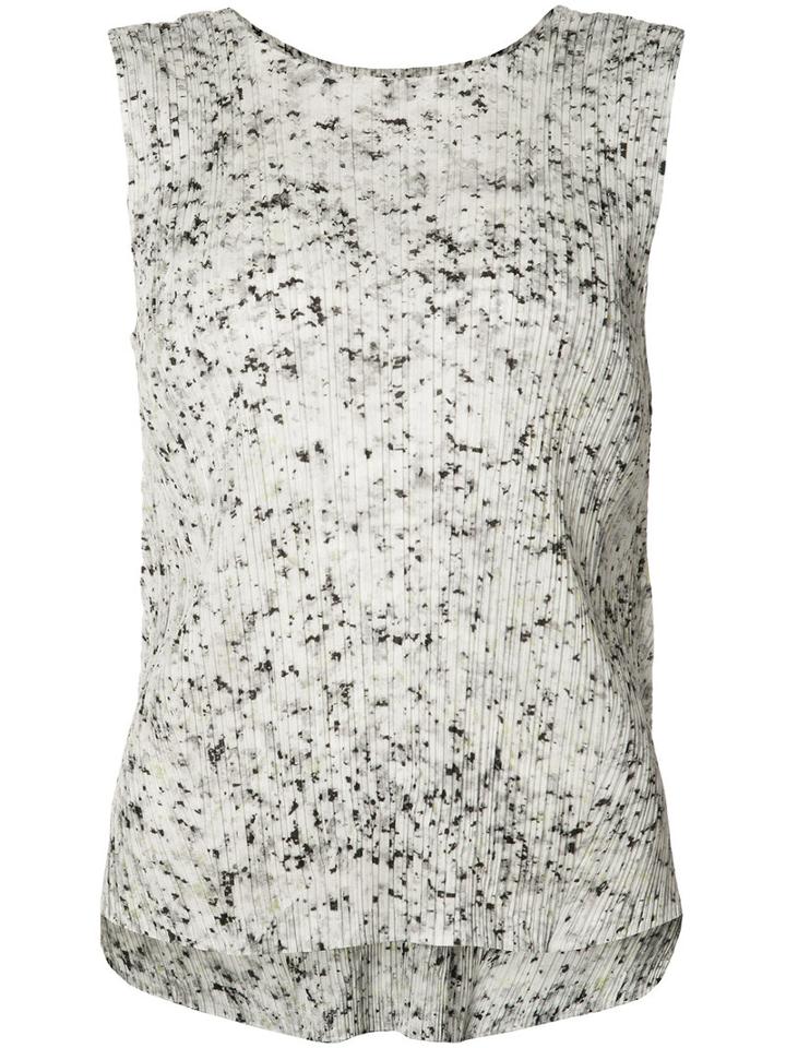 Pleats Please By Issey Miyake - Pleated Texture Tank - Women - Polyester - 3, White, Polyester