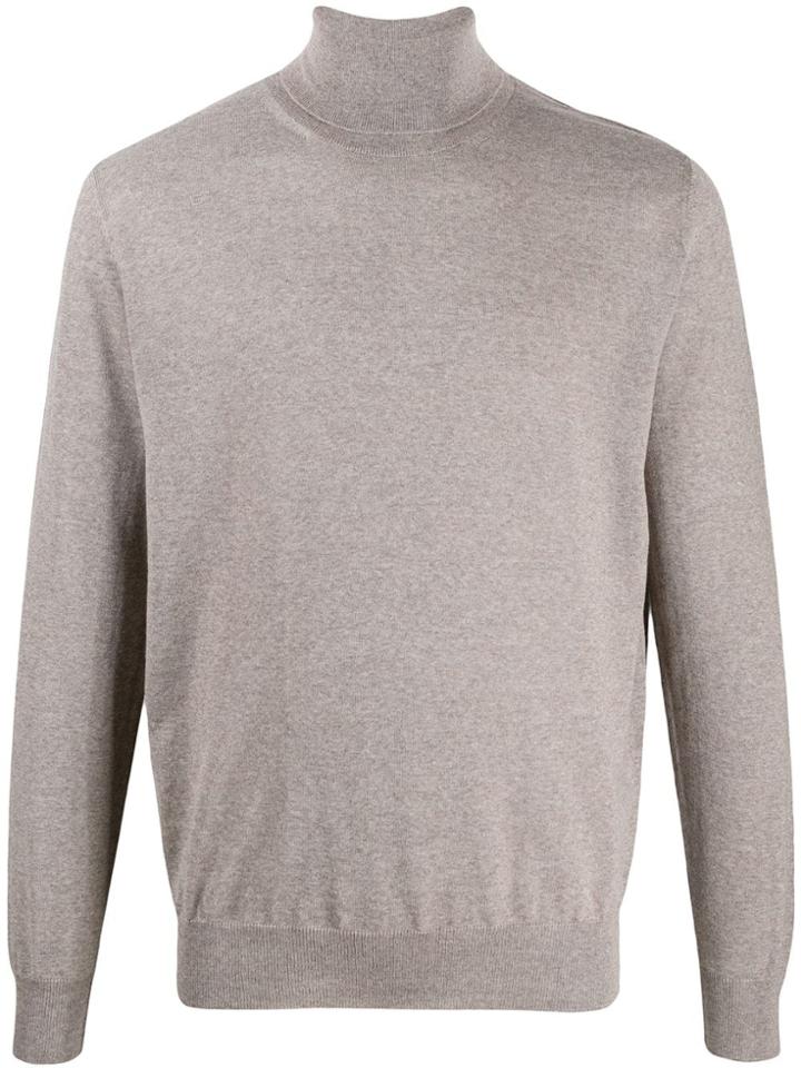 Canali Turtle-neck Fitted Top - Grey