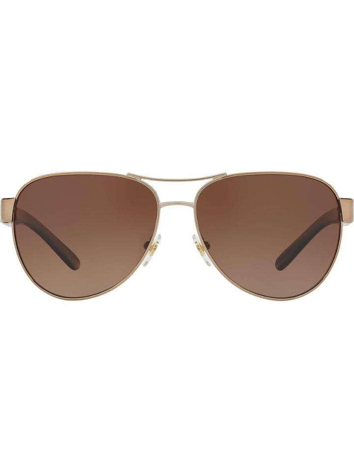 Tory Burch Aviator Shaped Sunglasses - Brown