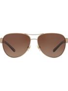 Tory Burch Aviator Shaped Sunglasses - Brown