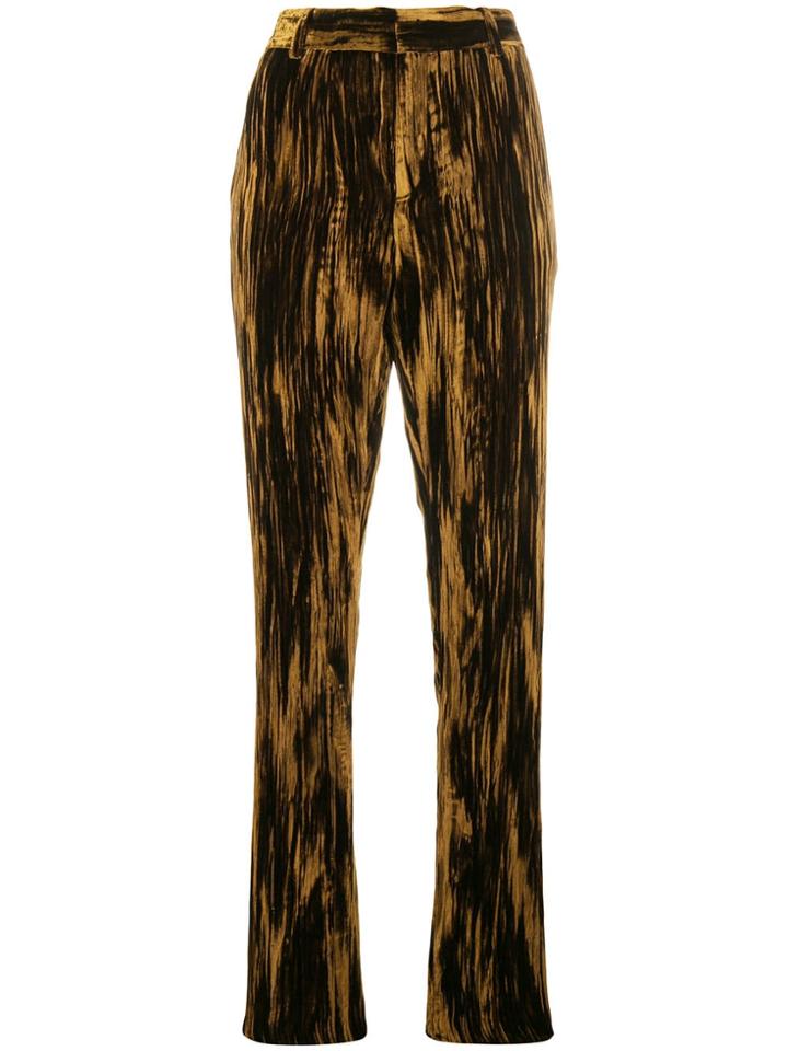 Saint Laurent Slim High Waist Trousers - Metallic