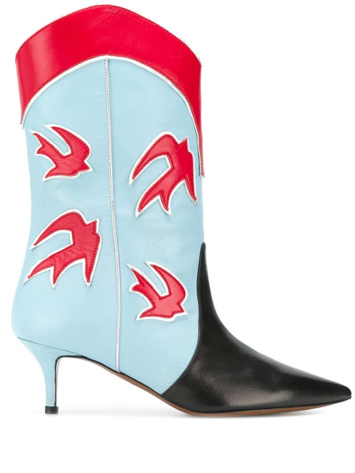 Marc Ellis Swallow Cowboy Boots - Blue