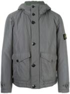 Stone Island Hooded Parka, Men's, Size: Large, Grey, Polyester/polyamide/cotton