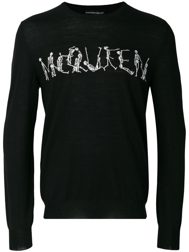Alexander Mcqueen Skull Logo Jumper - Black