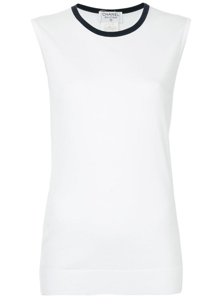 Chanel Vintage Stretch-jersey Top - White