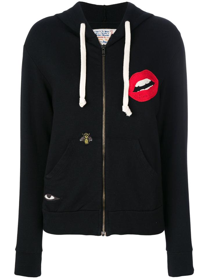 Sandrine Rose Love Me Embroidered Hoodie - Black