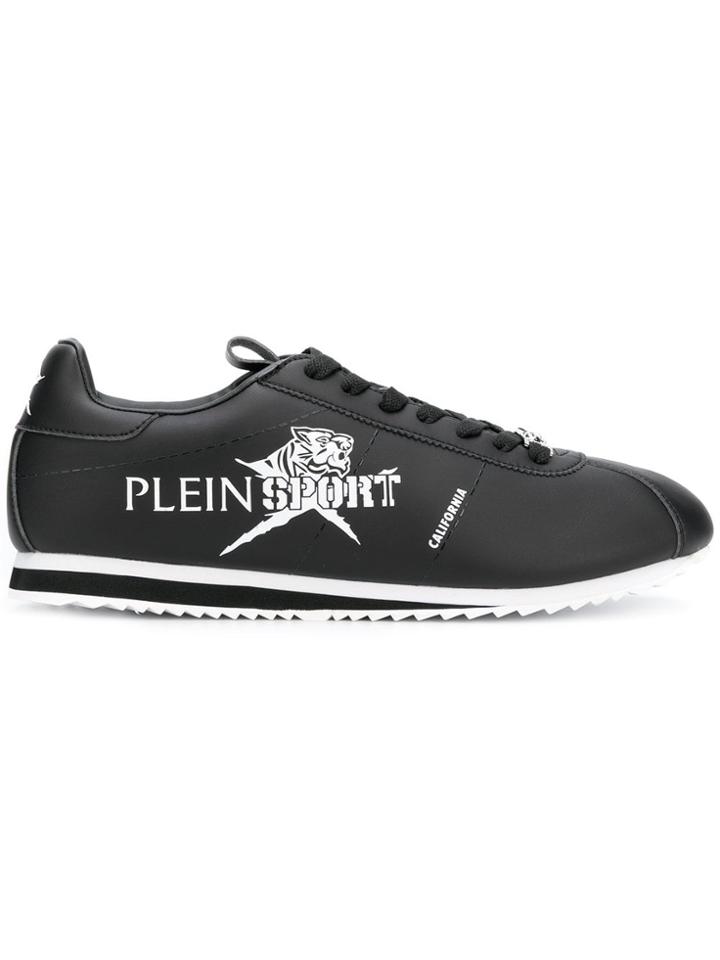 Plein Sport Printed Logo Low Top Sneakers - Black