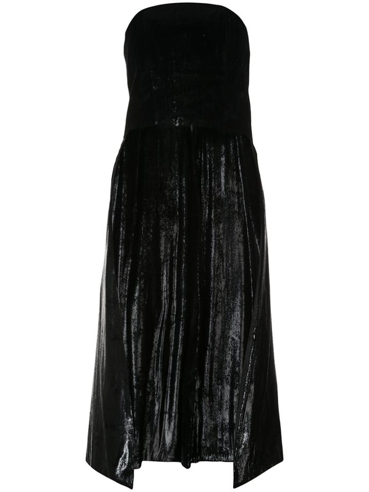 Christian Siriano High Low Strapless Top - Black