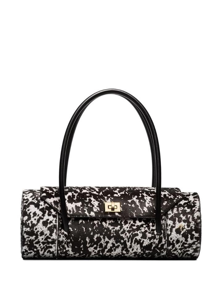 Manu Atelier Black And White London Dalmatian Print Shoulder Bag