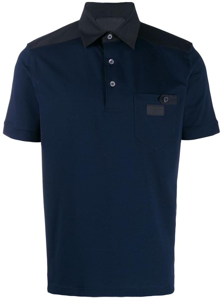 Prada Two-toned Polo Shirt - Blue