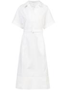Barbara Casasola Belted Waist Midi Dress - White