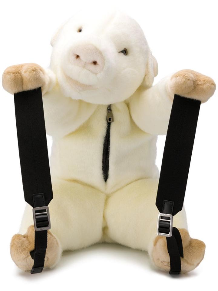 Dolce & Gabbana Faux-fur Bear Backpack - White