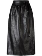 Marc Jacobs Wrap-style Leather Skirt, Women's, Size: 4, Black, Lamb Skin/bemberg