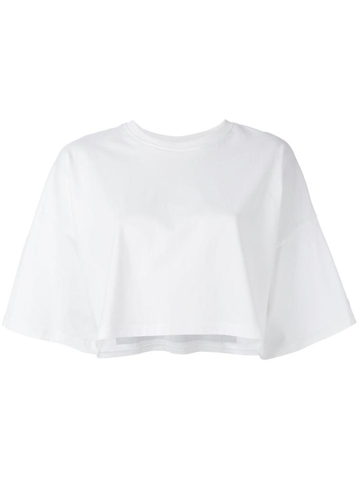 Puma Logo Print Cropped Top, Women's, Size: Small, White, Cotton