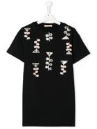 Marni Kids Embroidered T-shirt Dress - Black