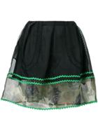 Andrea Bogosian Sheer Panel Long Skirt - Black
