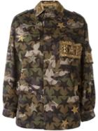 Valentino Camouflage Military Jacket, Women's, Size: 42, Green, Cotton