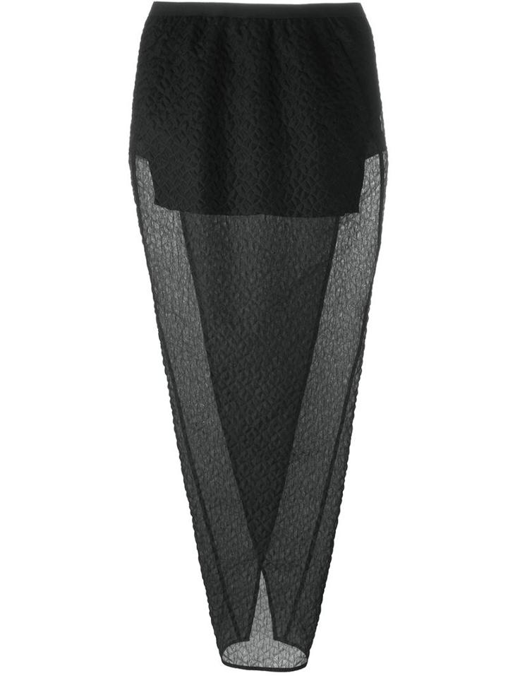 Rick Owens Open Back Maxi Skirt, Women's, Size: 38, Black, Silk/polyamide