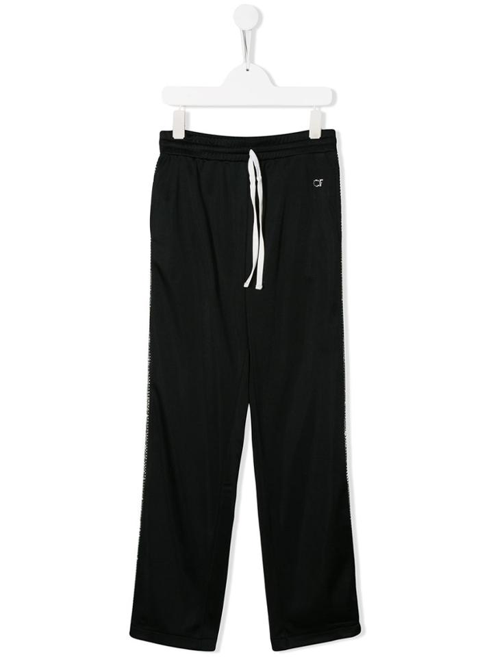 Chiara Ferragni Kids Wide Leg Track Pants - Black