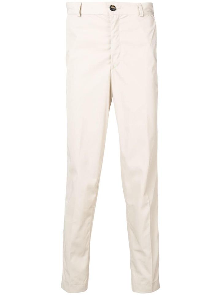Andrea Crews Side Stripe Traight Leg Trousers - Neutrals