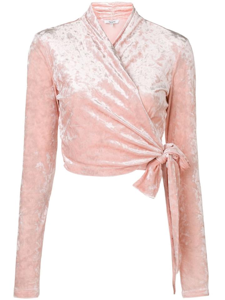 Ganni Wrap Top - Pink