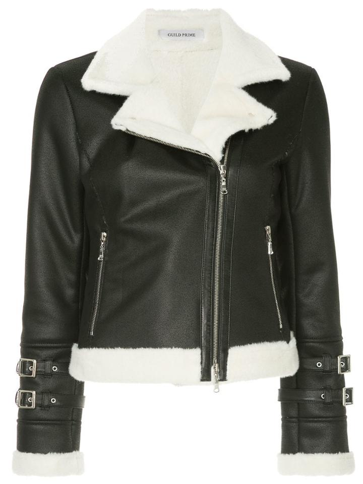 Guild Prime Shearling Biker Jacket - Black