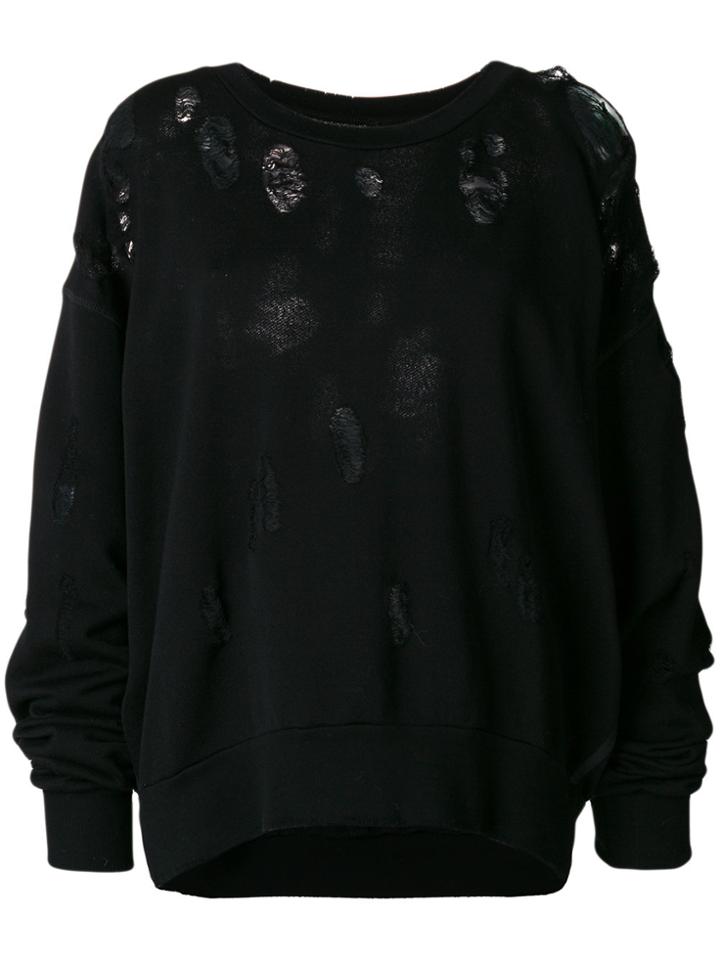 Unravel Project Distressed Sweatshirt - Black