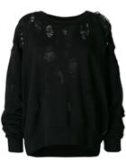 Unravel Project Distressed Sweatshirt - Black