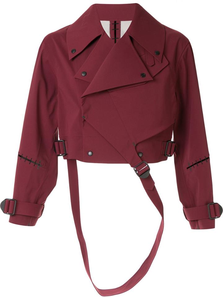 Yang Li Cropped Biker Jacket - Red