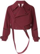 Yang Li Cropped Biker Jacket - Red