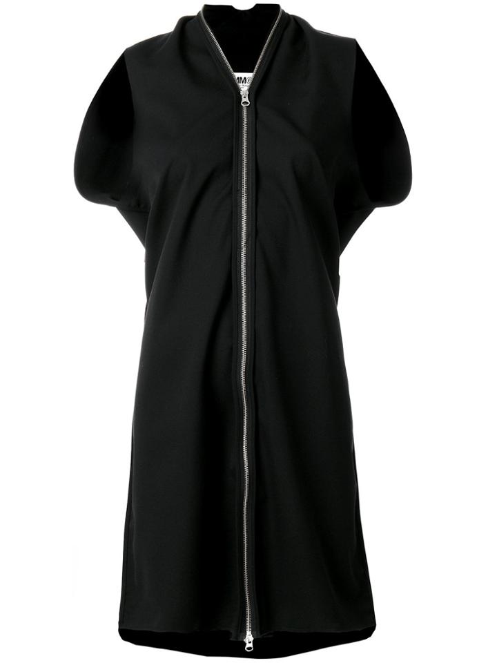 Mm6 Maison Margiela Front Zip Dress - Black