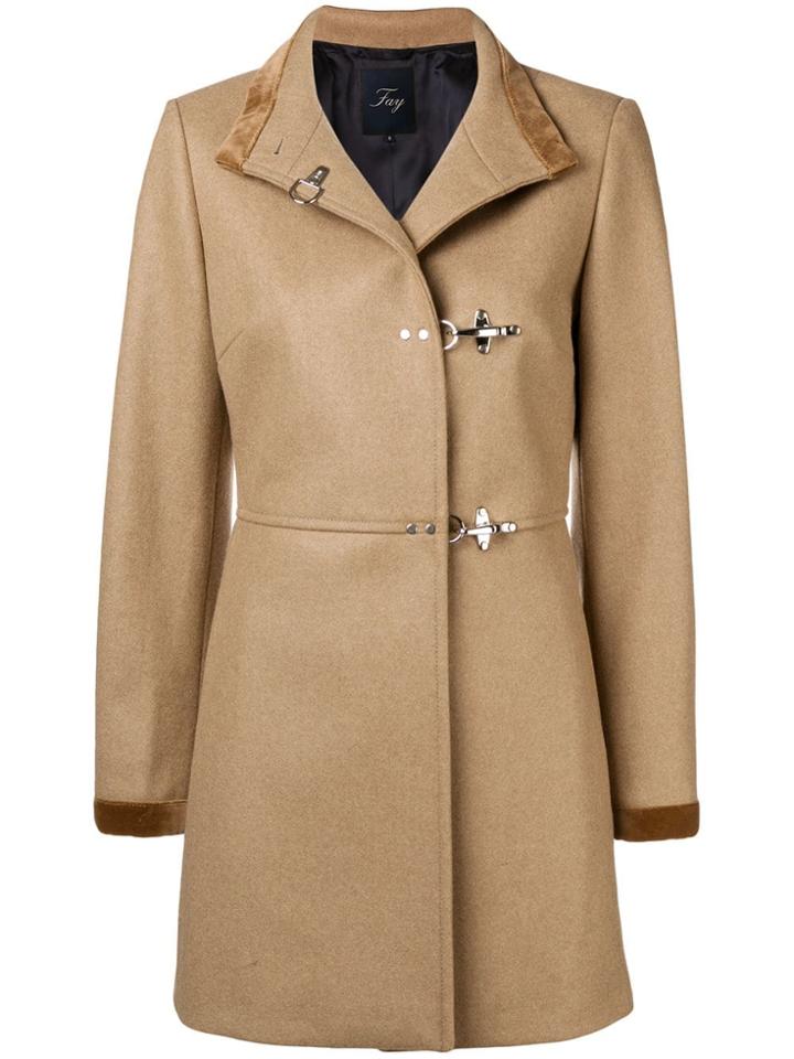 Fay Pin Fasten Coat - Neutrals
