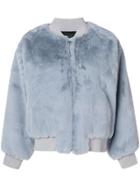 Chiara Ferragni Fur Bomber Jacket - Blue