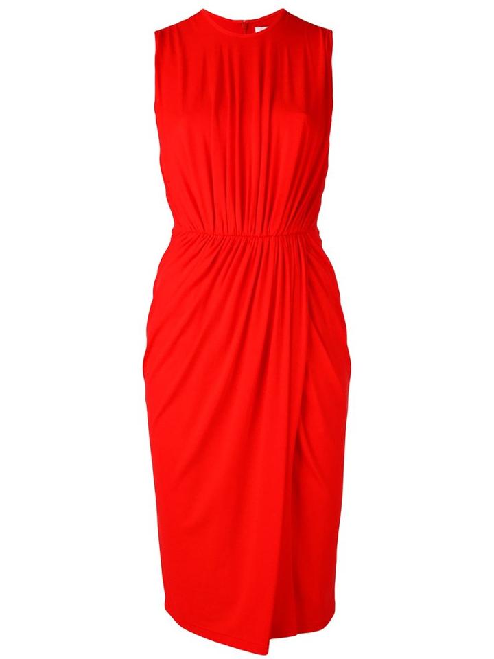 Givenchy Draped Detail Evening Dress, Women's, Size: 40, Red, Spandex/elastane/viscose/polyamide