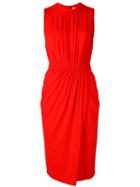 Givenchy Draped Detail Evening Dress, Women's, Size: 40, Red, Spandex/elastane/viscose/polyamide